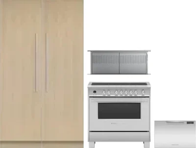 5 Piece Package Includes Refrigerator, Freezer, Range, Hood And Dishwasher
